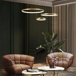 Nowoczesna lampa wisząca okręgi 20-40-60 cm 77W złota