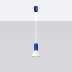 Lampa wisząca loftowa Estria 1xE14 biało-ultramarynowa