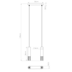 Lampa wisząca podwójna Lami 2xGU10 listwa biała