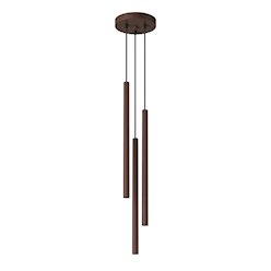 Lampa wisząca potrójna tuba Pastelo 3P 3xG9 brązowa