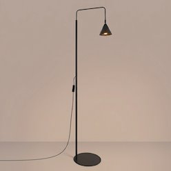 Lampa podłogowa ze stożkowym kloszem Nox 1xE14 czarna