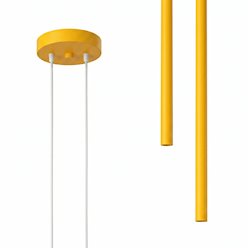 Lampa wisząca podwójna tuba Pastelo 2xG9 okrągła żółta