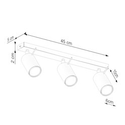 Kinkiet listwa z reflektorami Ring 3xGU10 beżowy