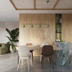 Lampa wisząca Nox 4-punktowa 4xE14 zielona oliwkowa