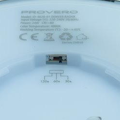 Panel LED okrągły czarny 24W natynkowy 4000K z czujnikiem ruchu