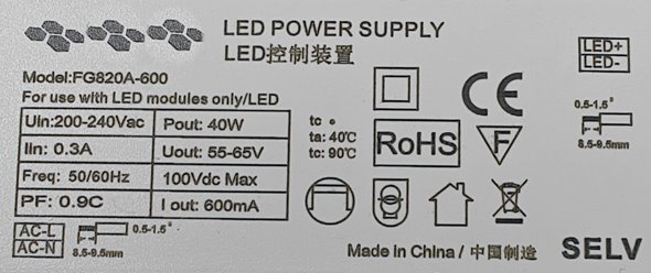 driver zasilacz led 40w 600ma