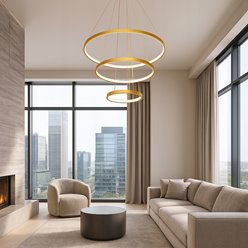 Lampa wiszące okręgi LED Rings 20-40-60 cm 77W złota