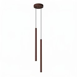 Lampa wisząca podwójna tuba Pastelo 2xG9 brązowa