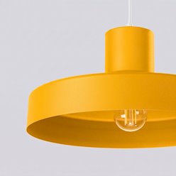 Lampa wisząca klasyczna Bilo 1xE27 żółta