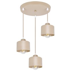 Lampa wisząca Loft 3xE27 Elena okrągła beżowa