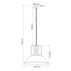 Lampa wisząca LOFT GRAVIS 1xE27 czarna na łańcuchu