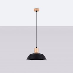 Lampa wisząca z okrągłym kloszem Fano 1xE27 czarna
