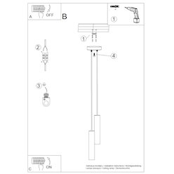 Lampa wisząca podwójna Lagos 2xGU10 okrągła czarna