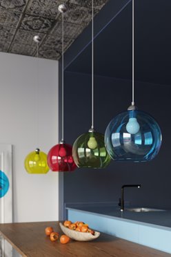 Lampa wisząca żółta kula BALL 1xE27