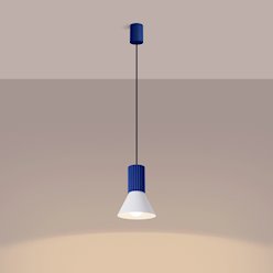 Lampa wisząca loftowa Estria 1xE14 biało-ultramarynowa