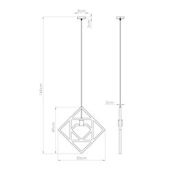 Lampa wisząca dekoracyjna Caro 1xE27 naturalne drewno/czarna