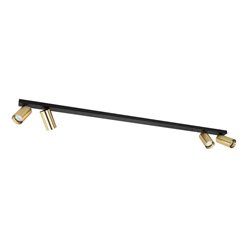 Lampa ze złotymi reflektorami Hero 4xGU10 czarna