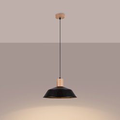 Lampa wisząca z okrągłym kloszem Fano 1xE27 czarna