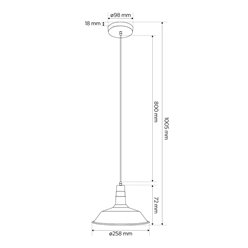 Lampa wisząca TENE 1xE27 czarna matowa