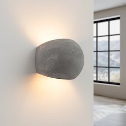 Kinkiet betonowy okrągły Globe 2xG9 szary