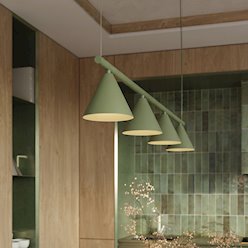Lampa wisząca Nox 4-punktowa 4xE14 zielona oliwkowa