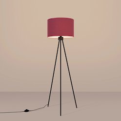 Lampa podłogowa z abażurem Nevia 1xE27 burgundowa