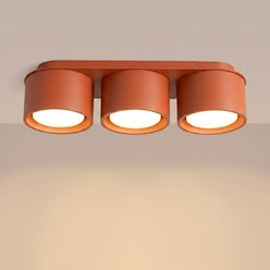 Lampa sufitowa potrójna tuba Modo 3xGx53 ochra czerwona