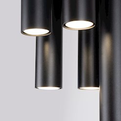 Lampa sufitowa tuby Lagos 5xGU10 okrągła czarna