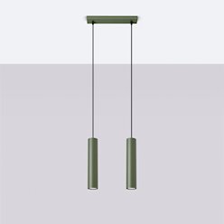 Lampa wisząca podwójna Lagos 2xGU10 listwa zielona oliwka