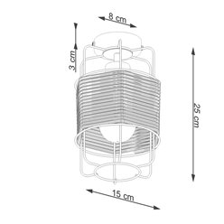 Lampa sufitowa Loft GIZUR 1xE27 czarna ze sznurem