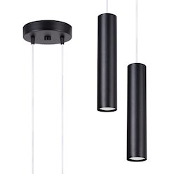 Lampa wisząca podwójna Lagos 2xGU10 okrągła czarna