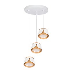 Lampa wisząca potrójna GX53 biała-złoto