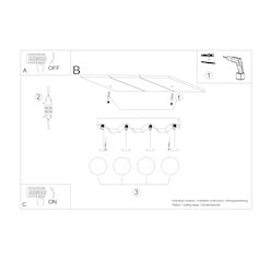 Lampa drewniana z mleczną kulą Bulbo 4xG9 naturalne drewno