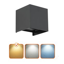 Kinkiet elewacyjny góra dół Querk 2x2W 3000K czarny