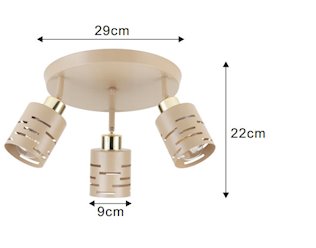 Lampa sufitowa ruchoma 3xE27 Timber okrągła beżowa-złota