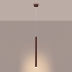 Lampa wisząca pojedyncza tuba Pastelo 1xG9 brązowa