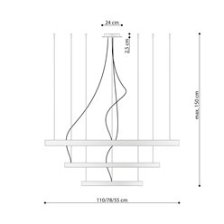 Żyrandol RIO 3 55/78/110 czarny LED 4000K