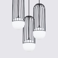 Lampa wisząca potrójna Brina okrągła 3xG9 czarna
