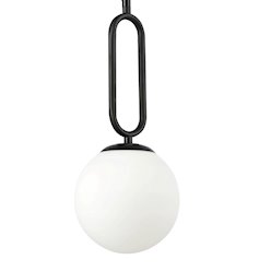 Lampa wisząca mleczna kula Bali 15cm 1xE27 dekor czarna