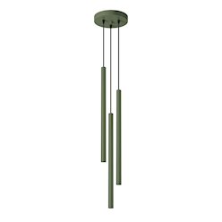 Lampa wisząca potrójna Pastelo 3xG9 okrągła zielona oliwka