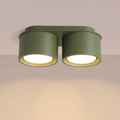 Lampa sufitowa podwójna tuba Modo 2xGx53 zielona oliwkowa