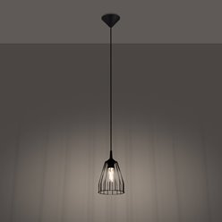 Lampa wisząca industrialna LEYO 1xE27 czarna