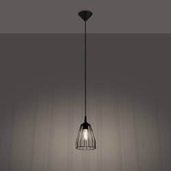 Lampa wisząca industrialna LEYO 1xE27 czarna