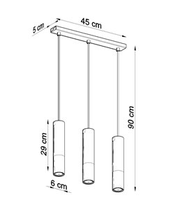 Lampa wiszące tuby LOOPEZ 3xGU10 listwa czarny/miedź