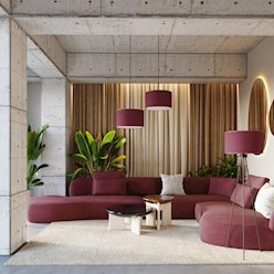 Lampa podłogowa z abażurem Nevia 1xE27 burgundowa