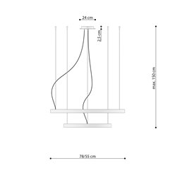 Żyrandol RIO 2 55/78 biały LED 3000K