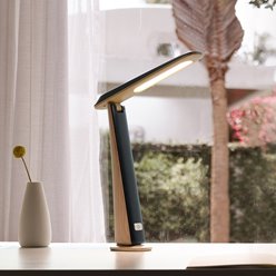 Lampka biurkowa LED z akumulatorem Top 4W CCT czarny-brąz