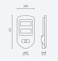 Lampa uliczna solarna Sun 750lm 6500K z uchwytem
