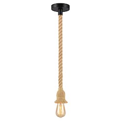 Lampa wisząca sznur 1xE27 120cm czarna podsufitka