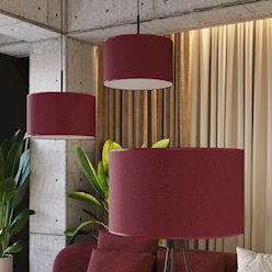 Lampa wisząca z abażurem Nevia 1xE27 burgundowa